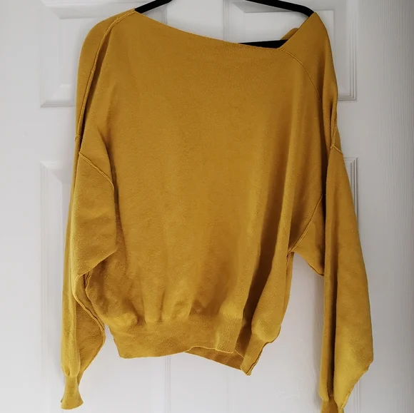 Free People Sweaters Free People Asymmetrical Yellow Sweater